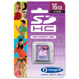 Integral SDHC Media Memory Card with Protective Case Capacity 16GB Ref INSDH16G4V2
