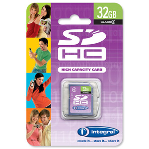 Integral SDHC Media Memory Card with Protective Case Capacity 32GB Ref INSDH32G4V2