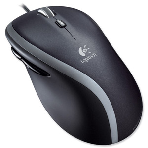 Logitech M500 Corded Laser Mouse Soft Side Grips Forward/Back Buttons Hyper-fast Scrolling Ref 910-001203