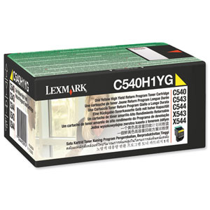 Lexmark Laser Toner Cartridge Page Life 2000pp Yellow Ref C540H1YG Ident: 825E