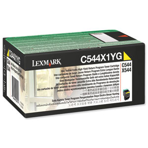 Lexmark Laser Toner Cartridge High Yield Page Life 4000pp Yellow Ref C544X1YG Ident: 825F