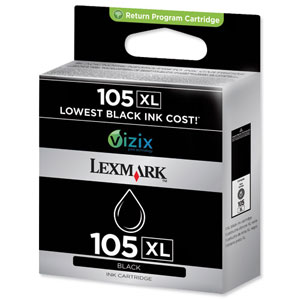 Lexmark No. 105XL Return Program Inkjet Cartridge High Yield Page Life 510pp Black Ref 14N0822E Ident: 823J