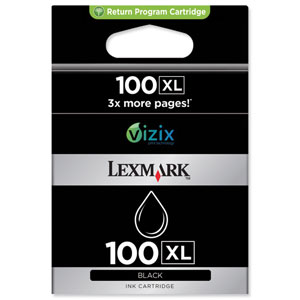 Lexmark No. 100XL Return Program Inkjet Cartridge High Yield Page Life 510pp Black Ref 14N1068E