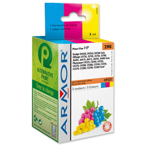 Armor Inkjet Cartridge Page Life 170pp 3 Colour [for HP CB337EE] Ref K20268