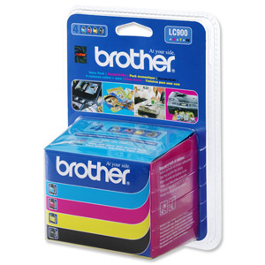 Brother Inkjet Cartridge Value Pack Page Life 12000pp Black/Cyan/Magenta/Yellow Ref LC900VALBP [Pack 4] Ident: 791E