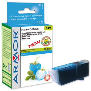 Armor Compatible Inkjet Cartridge Page Life 715pp Cyan [Canon CLI-521C Equivalent] Ref K12466