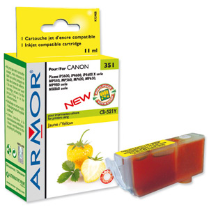 Armor Compatible Inkjet Cartridge Page Life 692pp Yellow [Canon CLI-521Y Equivalent] Ref K12468