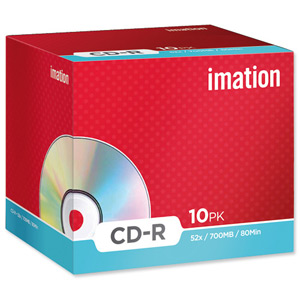 Imation CD-R 52x Speed Write Once Case 80 min 700MB Ref i18644 [Pack 10]