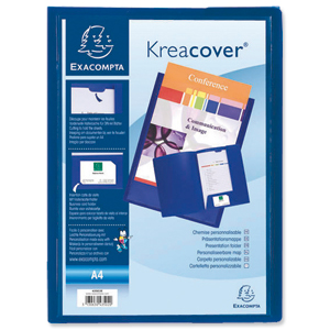 Exacompta Kreacover Presentation Folder Polypropylene A4 Blue Ref 43502E [Pack 30]