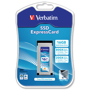 Verbatim SSD ExpressCard PCI Express 1.1 Read 120MB/s Write 30MB/s 21g 16GB 47450