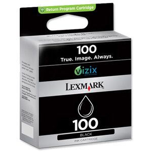 Lexmark No. 100 Inkjet Cartridge Return Program Page Life 170pp Black Ref 14N0820E Ident: 823I