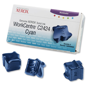 Xerox Ink Sticks Solid Page Life 3400pp Cyan [for C2424] Ref 108R00660 [Pack 3]