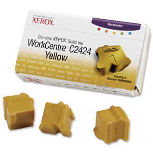 Xerox Ink Sticks Solid Page Life 3400pp Yellow [for C2424] Ref 108R00662 [Pack 3]