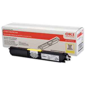 OKI Laser Toner Cartridge High Yield Page Life 2500pp Yellow Ref 44250721