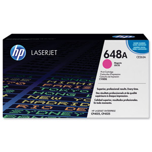 Hewlett Packard [HP] No. 648A Laser Toner Cartridge Page Life 11000pp Magenta Ref CE263A Ident: 818I