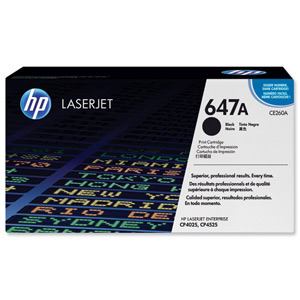 Hewlett Packard [HP] No. 647A Laser Toner Cartridge Page Life 8500pp Black Ref CE260A Ident: 818H