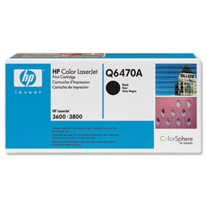 Hewlett Packard [HP] No. 501A Laser Toner Cartridge Page Life 6000pp Black Ref Q6470A Ident: 817E