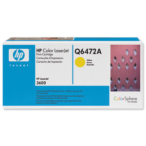 Hewlett Packard [HP] No. 502A Laser Toner Cartridge Page Life 4000pp Yellow Ref Q6472A Ident: 817F