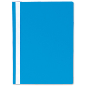 Rexel Report Flat File Lightweight Polypropylene with Indexing Strip A4 Blue Ref 12602BU [Pack 25]
