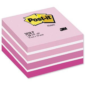 Post-it Note Cube Pad of 450 Sheets 76x76mm Pastel Pink Ref 2028P