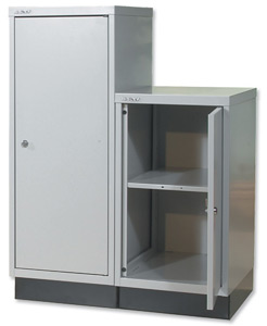 Bisley Cupboard Lockable with 1 Adjustable Shelf W349xD460xH940mm Goose Grey Ref BA3/39L