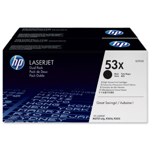 Hewlett Packard [HP] No. 53X Laser Toner Cartridge Page Life 14000pp Black Ref Q7553XD [Pack 2] Ident: 815D