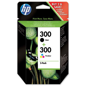 Hewlett Packard [HP] No. 300 Inkjet Cartridge Page Life 365pp Black/Colour Ref CN637EE [Pack 2] Ident: 811C