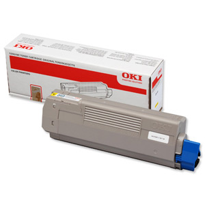 Oki C610 Laser Toner Cartridge Page Life 8000pp Yellow Ref 44315305