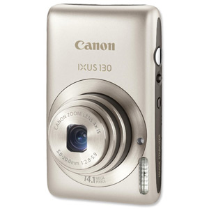 Canon IXUS130 Digital Camera HD HDMI SDHC DIGIC4 2.7in LCD 4x Optical Zoom 14.1MP Silver Ref 4184B008AA