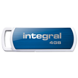 Integral 360 USB Drive Rotating-socket Capless ID System 4GB Blue Ref INFD4GB360