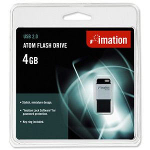 Imation Atom USB Drive Ultra Compact Password-protected 4GB Black Ref 23794