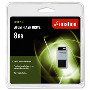 Imation Atom USB Drive Ultra Compact Password-protected 8GB Black Ref 24716