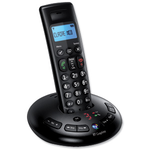 BT Graphite 2500 DECT Telephone Cordless Answering Machine 40 Caller ID Ref 51536 Single