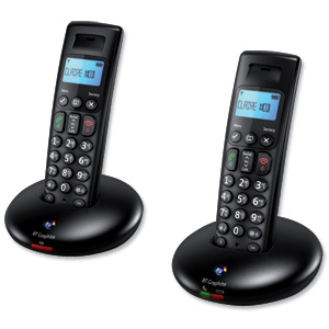BT Graphite 2100 DECT Telephone Cordless 50 Entry Phonebook 40 Caller ID Ref 51533 Twin