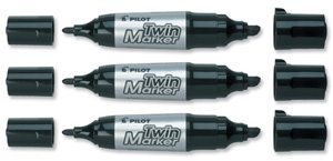 Pilot BegreeN Twin Permanent Marker Black Ref MFN15FBBBG [Pack 10]