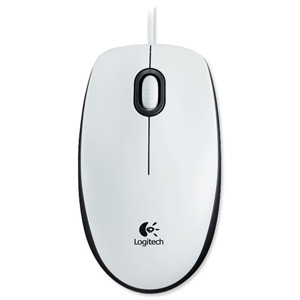 Logitech M100 Mouse USB Wired Optical 1000dpi 3-Button White Ref 910-001603