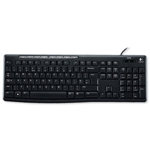 Logitech K200 UK Business Keyboard Full-size Wired USB 4 Media Hot Keys Ref 920-002784