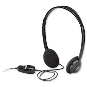 Logitech Dialog 220 Headphones Lightweight with In-line Controls 20Hz-20kHz Black Ref 980177-0000