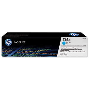 Hewlett Packard [HP] No. 126A Laser Toner Cartridge Page Life 1000pp Cyan Ref CE311A Ident: 692I