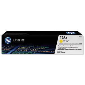 Hewlett Packard [HP] No. 126A Laser Toner Cartridge Page Life 1000pp Yellow Ref CE312A Ident: 692I