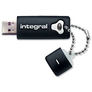 Integral Splash Flash Drive Rubberised Casing USB 2.0 with Software 8GB Black Ref INFD8GBSPLBK