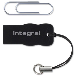 Integral UltraLite USB Flash Drive Low-profile Lightweight Capless 4GB Ref INFD4GBULTBK