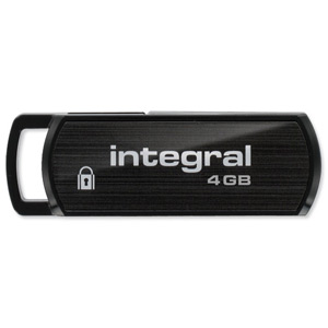 Integral 360 Secure USB Drive Rotating-socket Capless ID System 256-bit 4GB Black Ref INFD4GB360SEC