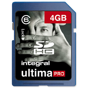 Integral Ultima Pro SDHC Memory Card with Protective Case Class 6 Capacity 4GB Ref INSDH4G6