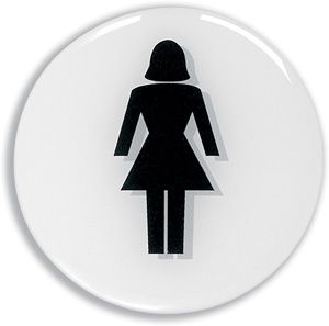 Stewart Superior Office Logo Sign Polyurethane Convex Dia.60mm Ladies Toilet Ref CV001