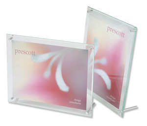 Deflecto Sign or Menu Display Holder Bevelled Edge Acrylic 102x152mm Clear Ref DE799493