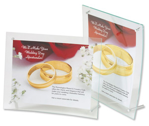 Deflecto Sign or Menu Display Holder Bevelled Edge Acrylic 216x279mm Curved Clear Ref DE799783