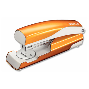 Leitz WOW Metal Stapler 30 Sheet Throat Depth 60mm Orange Ref 55022044