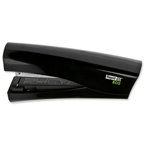 Rapid Eco Stand-Up Stapler Recycled Plastic Flat Clinch 85mm Throat Capacity 25 Sheets Black Ref 24509000