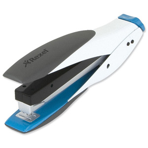 Rexel Easy Touch Stapler Flat Clinch Full Strip Capacity 30 Sheets White and Blue Ref 2102551